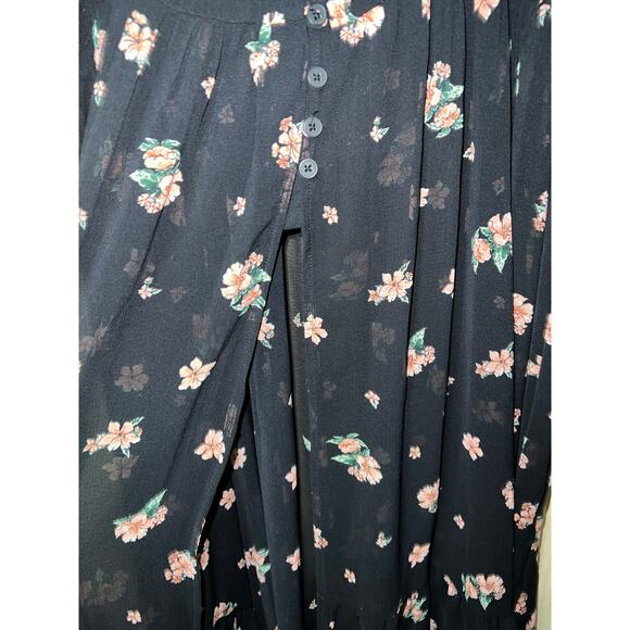 Torrid Tunic Top Womens 3X Sheer Chiffon Floral Smocked Strappy Whimsigoth New - Picture 8 of 13